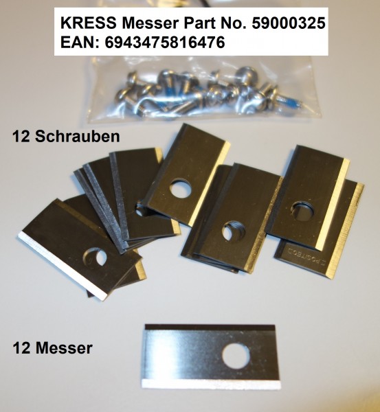 KRESS Messer inkl. Schrauben 12 Stück für Mähroboter Nano/Mission