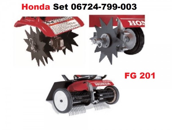 Honda Set Rasenlüfter + Sodenschneider + Vertikutierer - FG 201