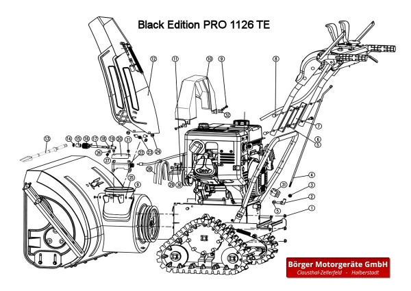 Black Edition PRO 1126 TE - Getriebe für Trichterverstellung